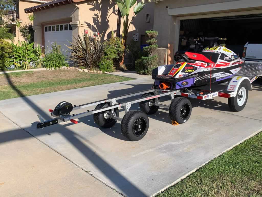 Jets Ski 4 Wheel Tote - Revolver beach cart - 4 wheeled Revolver beach cart with accessory winch and 2" trailer hitch for towing